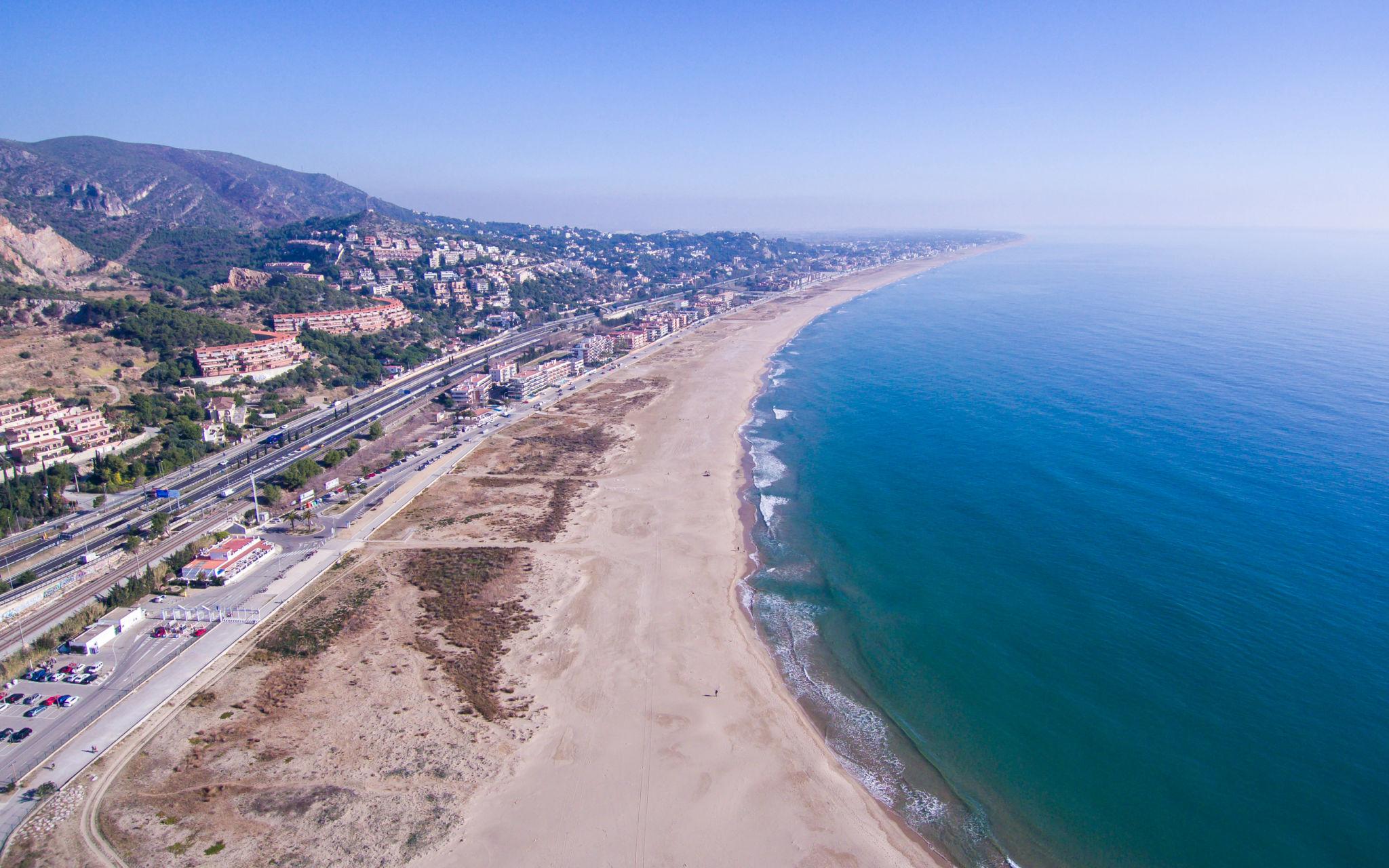 Vista aérea de la playa de Castelldefels
